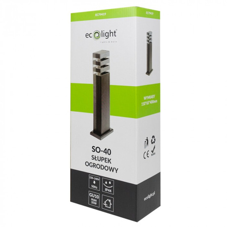 Słupek ogrodowy SO-40 1xGU10 IP44 CZARNY
