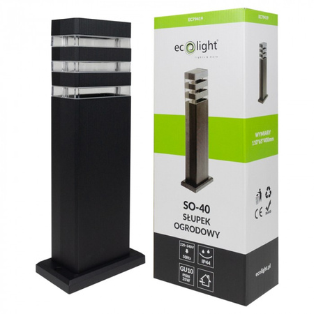 Słupek ogrodowy SO-40 1xGU10 IP44 CZARNY